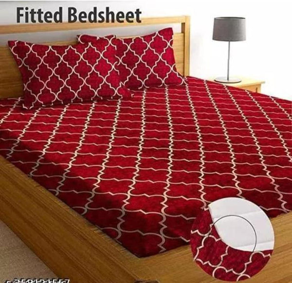 Round Elastic Fitted Double Bed Bedsheet